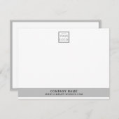 カスタムロゴ銀灰色の会社名 ノートカード (正面/裏面)