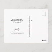 カスタムロゴ青い白のお客様への感謝 ポストカード (裏面)