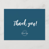 カスタムロゴ青い白のお客様への感謝 ポストカード (正面)
