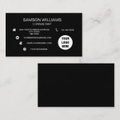 カスタムロゴ黒のミニマリストソーシャルメディアのアイコン 名刺 (正面/裏面)