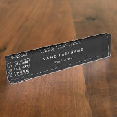 カスタムロゴ黒エレガント机用ネームプレート デスクネームプレート (側面)