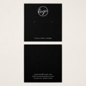 カスタムロゴ黒四角イヤリングホルダーカード (正面&裏面)