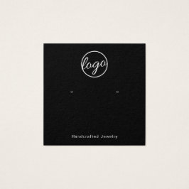カスタムロゴ黒四角イヤリングホルダーカード