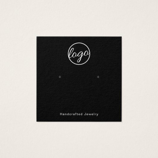 カスタムロゴ黒四角イヤリングホルダーカード (正面)