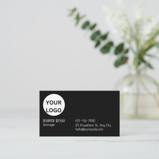 カスタムロゴ黒 名刺 (スタンド正面)