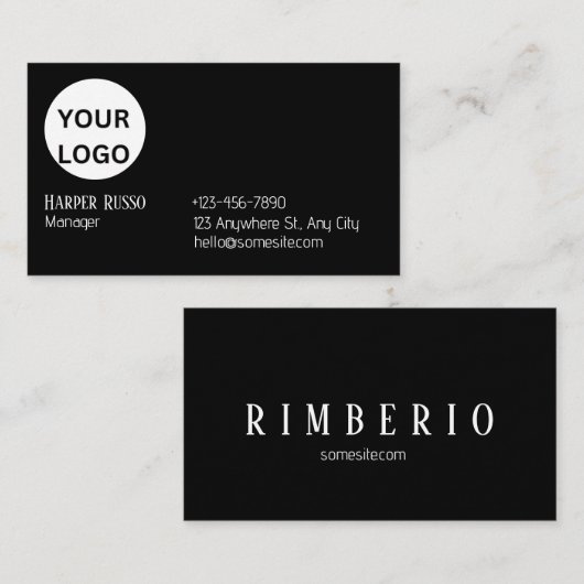 カスタムロゴ黒 名刺 (正面/裏面)