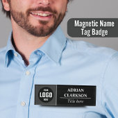 カスタムロゴ黒/木炭の磁気名タグバッジ 名札