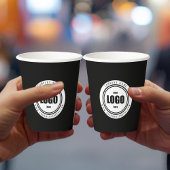 カスタムロゴ黒 紙コップ