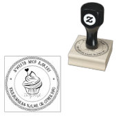 カスタムロゴ |かわいい自家製ベーカリーロゴ ラバースタンプ (押印)