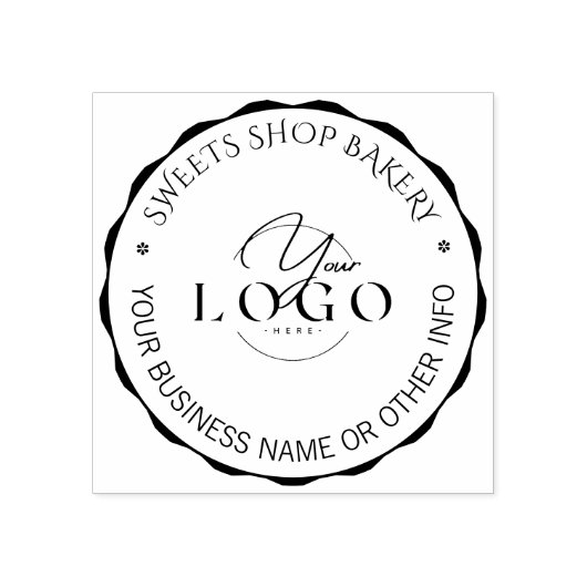 カスタムロゴ |かわいい自家製ベーカリーロゴ ラバースタンプ (インプリント)