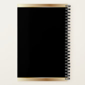 カスタムロゴ エレガント ブラック ゴールド ノートブック (裏面)