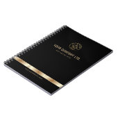 カスタムロゴ エレガント ブラック ゴールド ノートブック (左側)