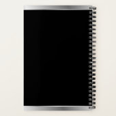 カスタムロゴ エレガント ブラック シルバー ノートブック (裏面)