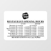 カスタムロゴ オープニング ランチ ディナー 営業時間 レストラン ウィンドウサイン (シート)