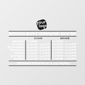 カスタムロゴ オープニング ランチ ディナー 営業時間 レストラン ウィンドウサイン (シート)