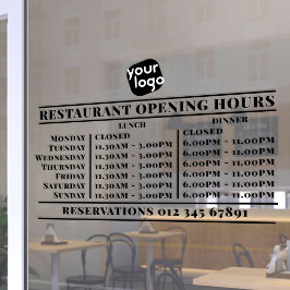 カスタムロゴ オープニング ランチ ディナー 営業時間 レストラン ウィンドウサイン