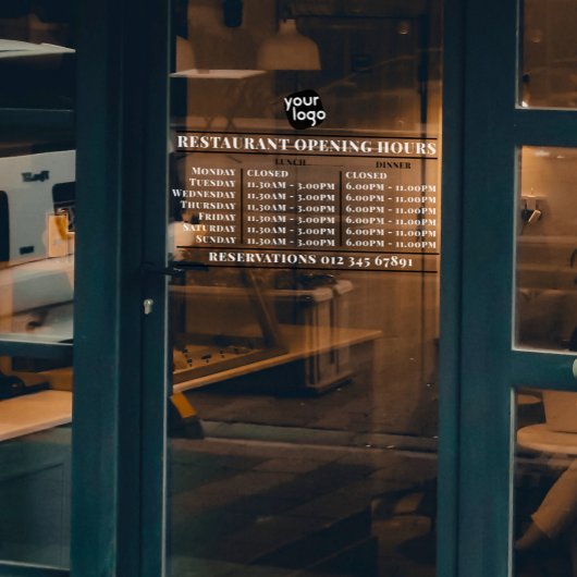 カスタムロゴ オープニング ランチ ディナー 営業時間 レストラン ウィンドウサイン