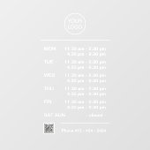 カスタムロゴ オープンハウス 休憩時間 QRコード付き ウィンドウサイン (シート)