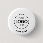 カスタムロゴ、カスタム文字、白い従業員ボタン 缶バッジ (正面)