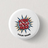 カスタムロゴ、カスタム文字、白人社員 缶バッジ (正面)