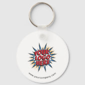 カスタムロゴ、カスタム文字、白 キーホルダー (正面)