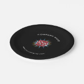 カスタムロゴ、カスタム文字、黒 ペーパープレート (アングル)