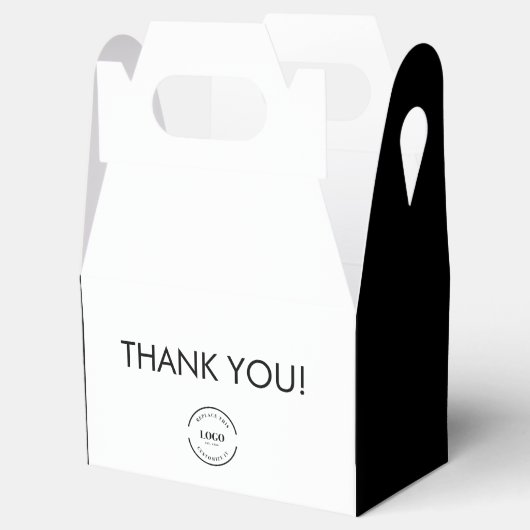 カスタムロゴ シンプル ブラック&ホワイト ありがとう フェイバーボックス (オープン)