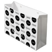 カスタムロゴ ステップアンドリピート ビジネス 会社 ラージペーパーバッグ (正面アングル)