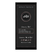 カスタムロゴ & ソーシャルアイコン ローズゴールド ブラック メニュー (裏面)