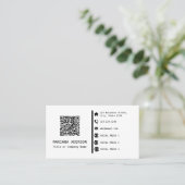 カスタムロゴ、ソーシャルメディアアイコン、QRコード 名刺 (スタンド正面)