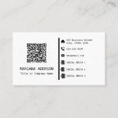 カスタムロゴ、ソーシャルメディアアイコン、QRコード 名刺 (正面)