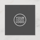カスタムロゴ、ダークグレー、四角、プロフェッショナル スクエア名刺 (正面)