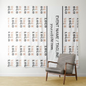 カスタムロゴ&テキスト ハーフドロップ リピート 白い背景 タペストリー (インサイチュ(横))