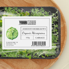 カスタムロゴ&バーコードキャベツマイクログリーン フードラベル