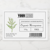 カスタムロゴ&バーコードディルマイクログリーン フードラベル (シングルラベル)