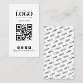 カスタムロゴ・パターンとInstagram Facebook QRコード 名刺 (正面/裏面)