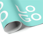 カスタムロゴ ビジネスまたはカンパニー ティール ラッピングペーパー (ロールコーナー)