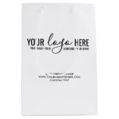 カスタムロゴ ビジネス カンパニー コーポレート トレードショー ミディアムペーパーバッグ (正面)