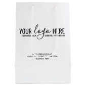 カスタムロゴ ビジネス カンパニー コーポレート トレードショー ミディアムペーパーバッグ (裏面)