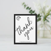 カスタムロゴ ビジネス コーポレート モダン ブラック ポストカード (スタンド正面)