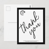 カスタムロゴ ビジネス コーポレート モダン ブラック ポストカード (正面/裏面)