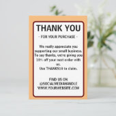 カスタムロゴ・ビジネス・フラット・サンキューカード サンキューカード (スタンド正面)