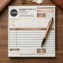 カスタムロゴ ビジネス 請求書 販売フォーム テンプレート ノートパッド