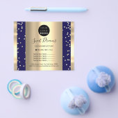 カスタムロゴ ビューティー メイク 価格リスト グリッター ネイビー チラシ (シングル)