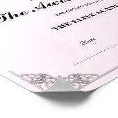 カスタムロゴ ピンクの修了証書 ポスター (角)