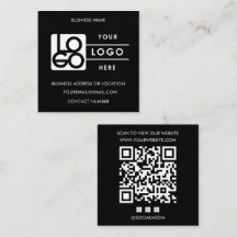 カスタムロゴ ブラックQRコード ウェブサイト ソーシャルメディア