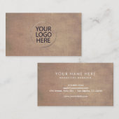 カスタムロゴ |プロフェッショナルクラフト紙 名刺 (正面/裏面)