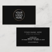 カスタムロゴ |プロフェッショナルブラック 名刺 (正面/裏面)