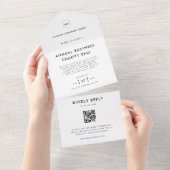 カスタムロゴ ホワイトQRコード RSVP ビジネスイベント オールインワン招待状 (貼ってはがせる)