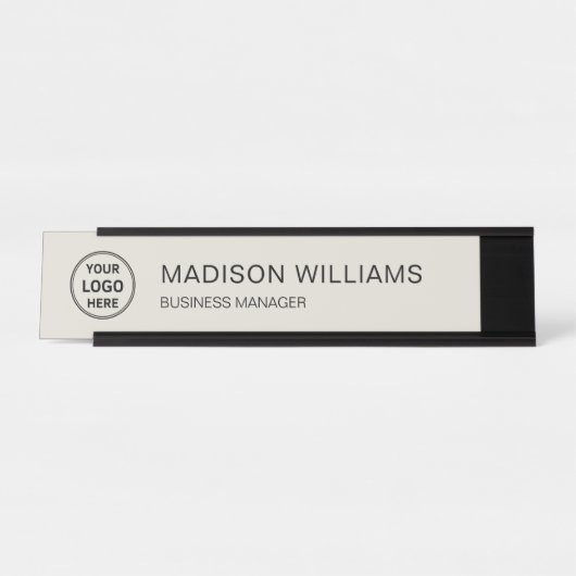 カスタムロゴ・ミニマリスト企業の デスクネームプレート (正面)